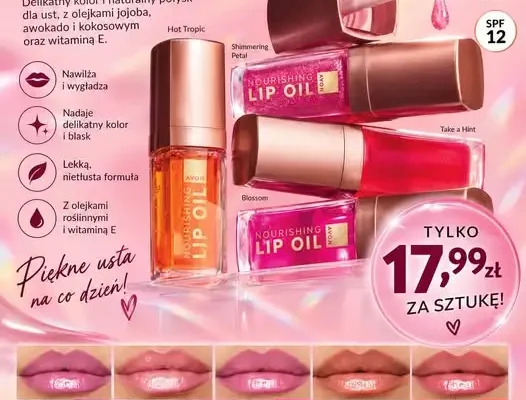 Olejki do ust Avon Nourishing Lip Oil – nawilżenie i połysk w promocyjnej cenie