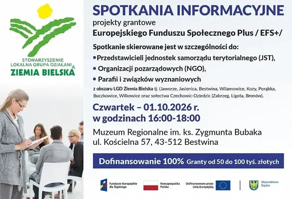 Bezpłatne spotkania o dofinansowaniu z EFS+ dla mieszkańców Ziemi Bielskiej