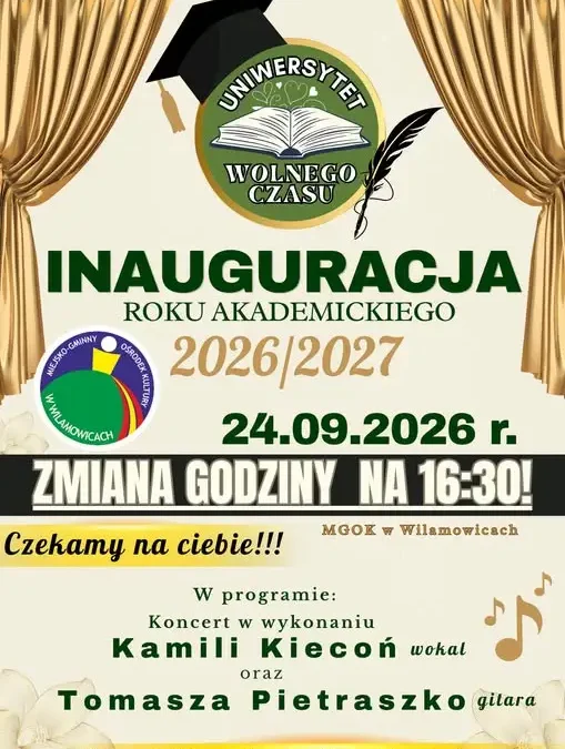 Zmiana godziny inauguracji roku akademickiego w Wilamowicach