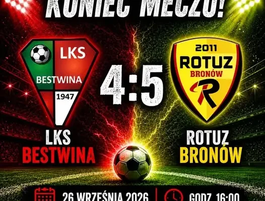 LKS Bestwina przegrywa 4:5 z Rotuzem Bronów w 8. kolejce ligi okręgowej