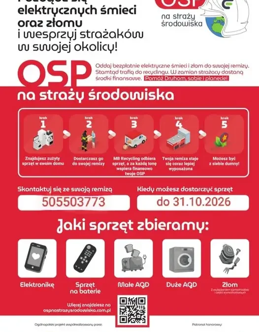 OSP Jasienica zbiera zużyty sprzęt elektryczny i elektroniczny