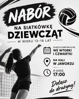 GKS Czarni Jaworze prowadzi nabór dziewcząt do drużyny siatkarskiej