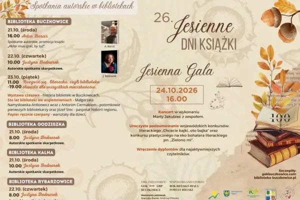 Tydzień Bibliotek w Buczkowicach: spotkania autorskie, warsztaty i koncert