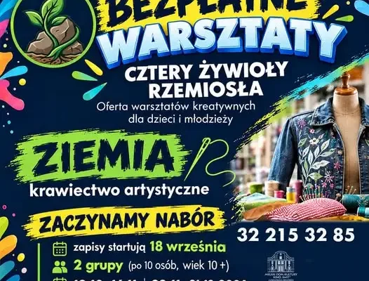 MDK Czechowice-Dziedzice zaprasza na bezpłatne warsztaty „Cztery Żywioły Rzemiosła”