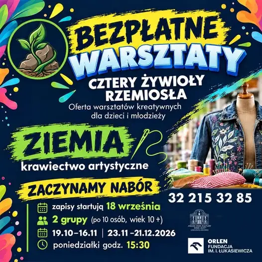 MDK Czechowice-Dziedzice zaprasza na bezpłatne warsztaty „Cztery Żywioły Rzemiosła”