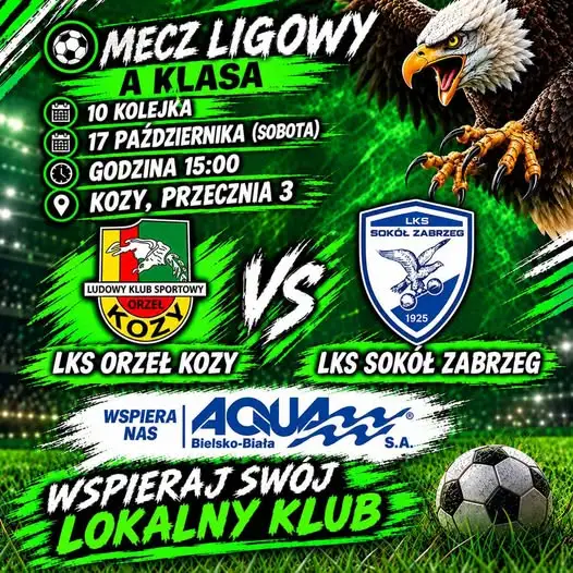 Bielska Klasa A: Orzeł Kozy zmierzy się z Sokołem Zabrzeg w 10. kolejce