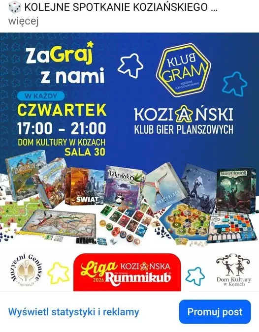 Gram Spotkanie z planszówkami w Domu Kultury w Kozach – już w czwartek