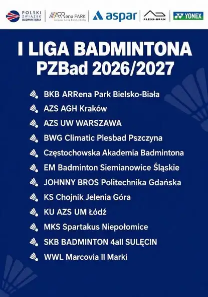 I Liga Badmintona startuje w ARRena Park. Bielszczanie zagrają przed własną publicznością
