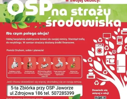 Zbiórka elektrośmieci w Jaworzu – OSP czeka na zużyty sprzęt AGD i RTV