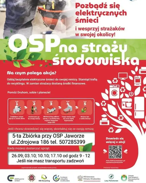 Zbiórka elektrośmieci w Jaworzu – OSP czeka na zużyty sprzęt AGD i RTV
