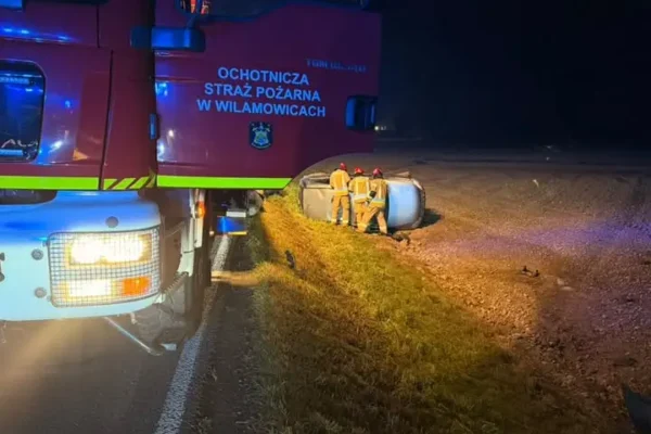 Wypadek na ul. Więźniów Oświęcimia w Wilamowicach – akcja służb ratunkowych