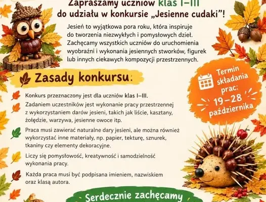 Jesienny konkurs plastyczny „Jesienne cudaki” w Szkole Podstawowej nr 4 w Jaworze