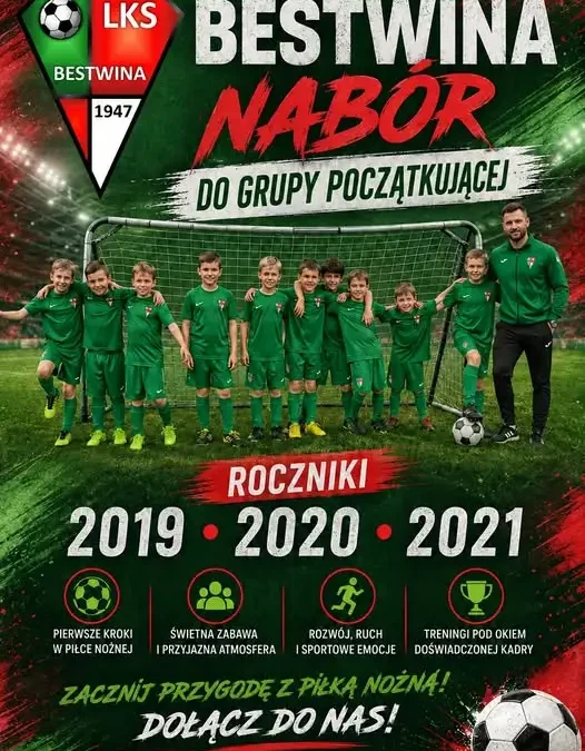 LKS Bestwina zaprasza dzieci na treningi piłkarskie – nabór do grupy początkującej