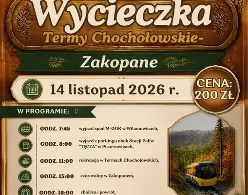 Wycieczka na Termy Chochołowskie z Wilamowic – zapisy trwają