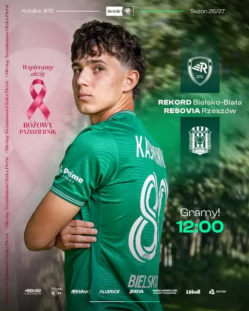 Rekord Bielsko-Biała dziś o 12:00 zmierzy się z Resovią w 13. kolejce Betclic 2 Ligi