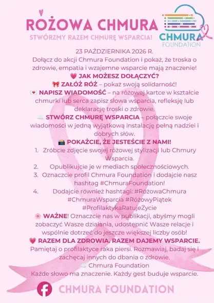 Szkoła włącza się w akcję „Różowa Chmura” – różowy piątek już 23 października