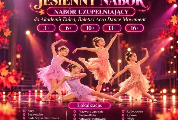 Jesienny nabór uzupełniający w Akademii Tańca MOVEMENT – taniec, balet i acro dance dla dzieci i młodzieży