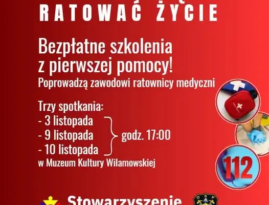Bezpłatne szkolenia z pierwszej pomocy w Wilamowicach – ruszają już wkrótce