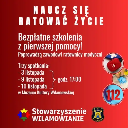 Bezpłatne szkolenia z pierwszej pomocy w Wilamowicach – ruszają już wkrótce