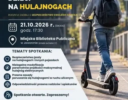 Jaworzno: policja uczy rodziców o bezpieczeństwie hulajnóg elektrycznych
