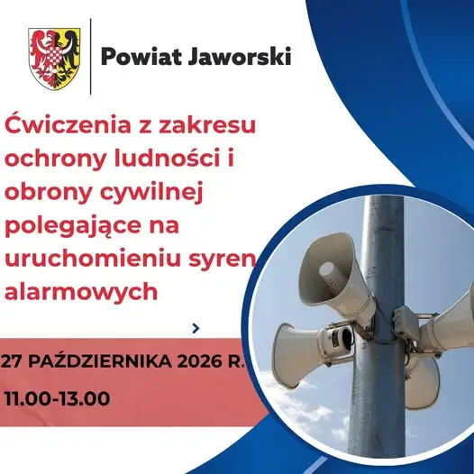 Syreny alarmowe zawyją w powiecie jaworskim. To tylko ćwiczenia