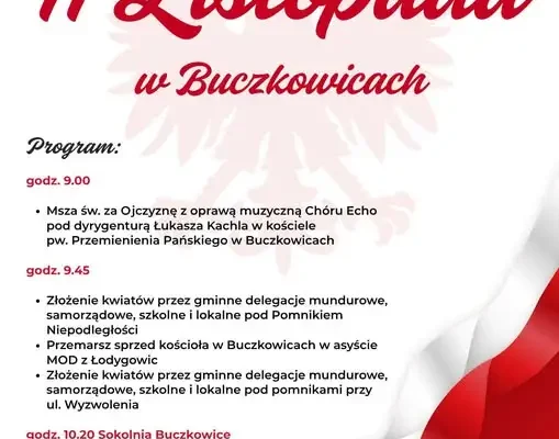 Buczkowice zapraszają na obchody Święta Niepodległości 11 listopada