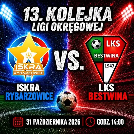 LKS Bestwina zagra w Godziszce z Iskrą Rybarzowice w 13. kolejce ligi okręgowej